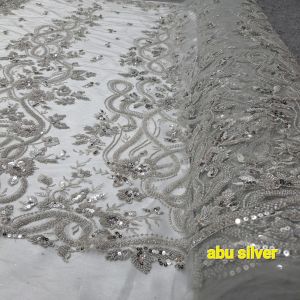 (HARGA PERSETENGAH METER) bahan bakal kain kebaya tulle full payett mewah/brokat tille korea full payettt