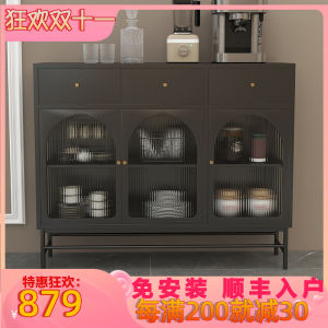 Household Wall-Side Nordic Simple Sideboard Storage Accessible Luxury Wine Cabinet Cupboard Tea Cabinet Chest of Drawer Changhong Glass Cabinet