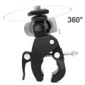 1Pc Black 1/4 Camera DV DSLR Bike Bicycle Handlebar Clamp Bracket Tripod Mount Screw Clip For  For Camera DV. 