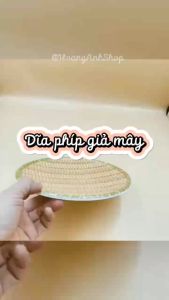 Đĩa Phíp Giả Tre Đan Mẹt Nhựa Giả Mây Tròn Vuông Đựng Đồ Ăn Trưng Bày Bún Đậu Trái Cây Tiện Lợi