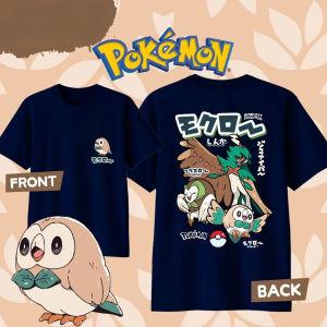 Bandai | 2026 New Pokémon Cartoon Rowlet Evolution 100 Cotton T-shirt Summer New Men Women Fashionable Casual Harajuku Short Sleeved Top