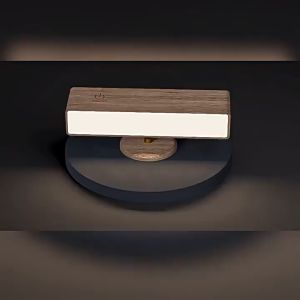 Wall mounted magnetic suction simple wooden soft light eye protection bedside lamp