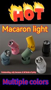 Rotatable Simple Macaron Spotlights Bedroom Clothing Shop Wardrobe TV Background Elegant LED Lamp Cute Ceiling Light