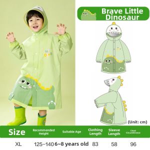 deli | Rainwear for Children Students Rainproof Full Body Long Style With Bag Place and Large Brim