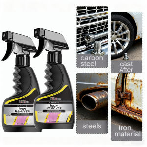 2PCS Car Wheel Cleaner Rust Remover Auto Degreaser Polisher for Alloy Rims Metal Parts Anti-Rust Protection Fast Acting Spray