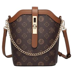 2025 New Bucket Shaped Vertical Color Block Retro Womens Shoulder Crossbody Phone Bag Durable Polyester Lining Removable Strap