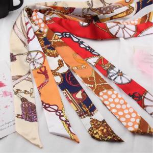 Long Narrow Silk Scarf Handbag Tying Ribbon Elegant Summer Accessory for Handbags Gift Box Wrapped Scarf Versatile Fashion Item