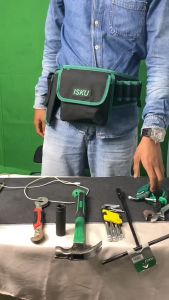 ISKU Tas Pinggang Perkakas Tukang Serbaguna Perkakas Electrical 7 Slip Pockets Tas Obeng Menyimpan