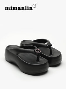 Cute Raise the Bottom Flip-Flops Womens Summer Outwear 2024 New Arrival Super Hot Non Slip Soft Bottom Flip-Flops