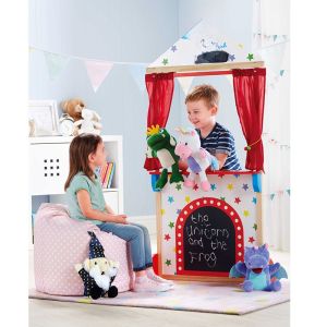 Wooden Puppet Theater Stage Game House Props Mini Theatre Storytelling Childrens Wooden Toys Educational Equipment DIY Brand