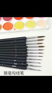 Professional Hook Line Round Nylon Brush Painting Drawing Liner Detail Brush For Acrylic Oil And Watercolor