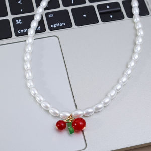 【♡Lovely girls house♡】Pearl Cherry Clavicle Necklace Suitable for Women Daily Wear