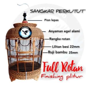 Sangkar perkutut full rotan bahan total alami