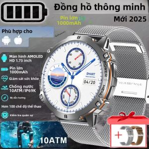 Đồng Hồ Thông Minh Quân Sự Với Pin 1000mAh GPS La Bàn Gọi BT Chống Nước 10ATM Màn Hình Siêu Lớn Thiết Bị Theo Dõi Thể Dục Dành Cho Nam