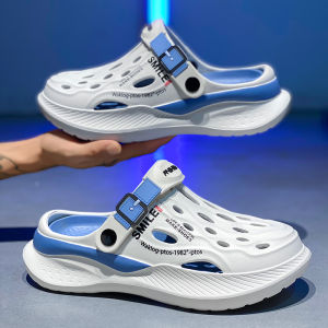 Mens Summer Outdoor Wear Anti-Slip Odor-Resistant Office Head Cover Slippers Sports Driving Two-Way Beach Sandals