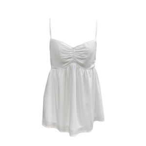 YUEZHONGWEI | French Style V-Neck Sleeveless Tencel Linen Loose Womens Tank Top Summer Outerwear Slimming Doll Shirt Casual Commute Fashion