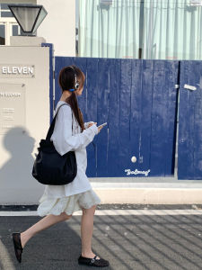 Green Dog IAC Luxury Nylon Patchwork Bucket Cloud Bag Single Shoulder Tote Korean Bloggers Commuter Bag Casual Oxford Cloth