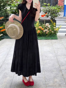 Homecore | Elegant Waist-cinching Black Dress Summer Women