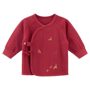 Red Monk Style Baby Clothes Wrap Spring Autumn Newborn Baby Underwear No Bone Woolen Material Soft Cotton for Infants