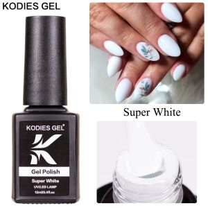 KODIES GEL Super White Gel Nail Polish High Pigment Vernis Semi Permanent UV/LED Gel Varnish Manicure Full Color Paint Nail Art