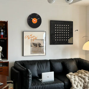 YASISHA | Abstract Clock Wall Art Modern Minimalist Black and White Decor