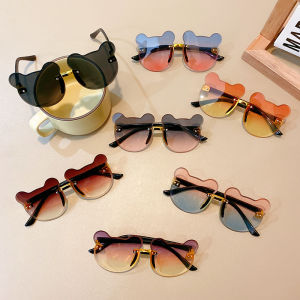 แว่นกรองแสงเด็ก แว่นตาเด็ก แว่นกันแดด ป้องกันรังสียูวี เด็กชายและเด็กหญิง แฟชั่นน่ารัก เด็กทาร หูหมี แว่นตากันแดดสำหรับเด็ก