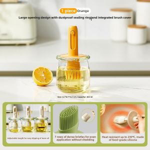 Heat Resistant BBQ Brush with Oil Bottle