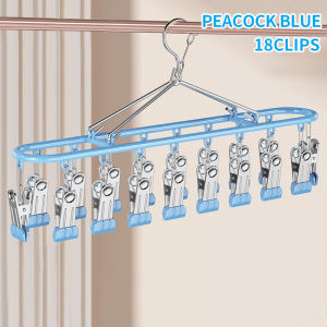 18/20 Clips Stainless Steel Sock Clip Space Saving Sock Drying Rack Windproof Non-slip Clothes Rack Underwear Clip Towel Hanger