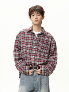 Plaid Long Sleeve Shirt Streetwear Loose Fit