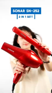 Sonar SN-252 Hair Straightener dan Hair Dryer 2in1 10000 WATT
