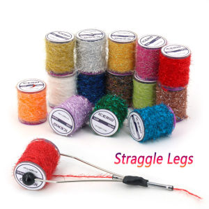 15m/Spool Straggle Legs Fly Tying Material Flash Chenille For Tying Hackle of Wet Flies Nymphs Body Trout Bass Fishing Lures
