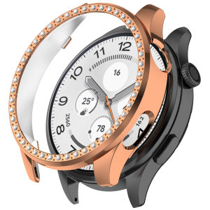 Single-Row Diamond Protector PC Hollow Case For Xiaomi Watch 5 Samrt Watch Strap Cover For Xiaomi Watch 5 Protective Shell Cases