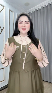 Dress Wanita Baldeta Rompi 0071-3677 Katun Rayon Twill LD 110 PB 125 Busui