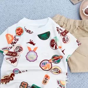 set baju budak lelaki seluar pendek boy set shirt short pant raya 2025