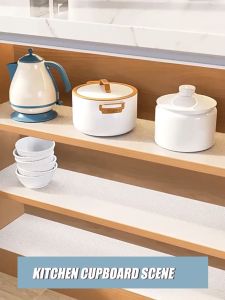 Drawer Mat 60cm×500cm Cupboards Pad Moisture-proof Kitchen Table Cabinet Shelf Liner Mats Non Slip Waterproof Closet Placemat Home Organization Accessories