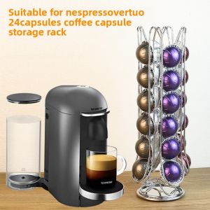 Coffee capsule storage rack 24 Nespresso coffee capsule coffee cup storage rack Vertuo stainless steel storage display rack