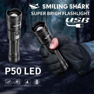 High Brightness Flashlight Digital Display USB Charging Outdoor Portable Three Level Adjustable Flashlight