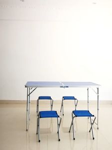 Meja Lipat Jualan Lubang Tengah Payung Meja Lapak Bazar Cafe Kokoh Meja Lipat Set Koper Camping Outdoor Portable