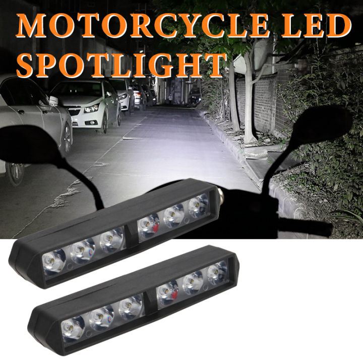 2ชิ้นไฟหน้ารถจักรยานยนต์6ไฟ LED บาร์จุด Led ทำงานหลอดไฟมอเตอร์ไซด์เสริม ...