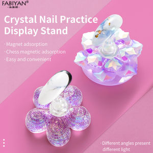 Nail Practice Display Stand Magnetic Nail Holder False Nail Tip Practice Stand Crystal Base Holder Nail Art Display For Art Salon DIY & Practice