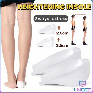 Need 2.5cm 3.5cm Height Increased Shoe Insoles Taller Insert Elasticity Heel Cup Invisible Pad Cushion