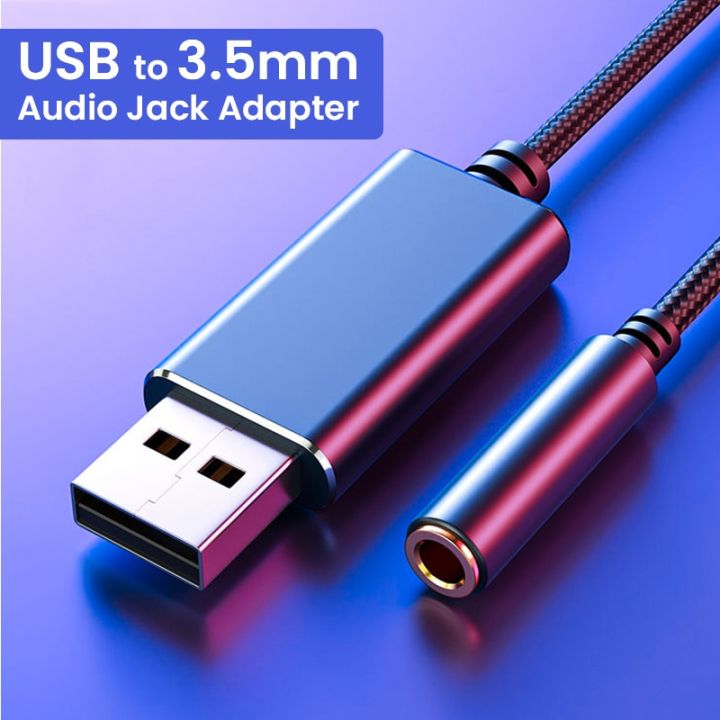 USB to 3.5mm Jack Audio Cable USB to Aux Adapter External Stereo Sound ...