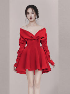 ชุดราตรีสีแดงแขนยาว ชุดแต่งงาน ชุดเจ้าสาว ชุดเจ้าสาว ชุดแต่งงาน ชุดราตรี ชุดเดรสยาว ชุดเดรสสั้น ชุดราตรี