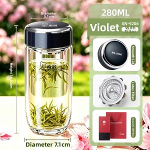 HEENOOR | Aesthetic Womens Double Wall Glass Cup