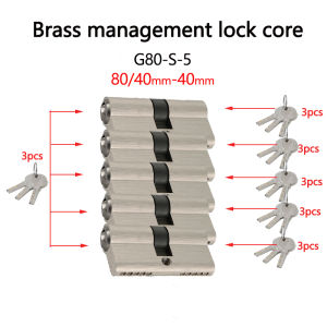 Manage Locks Lock Cylinder Brass 60mm/70mm/80mm Indoor Door Locks Outdoor Door Locks Master Key Cylindrical Lock