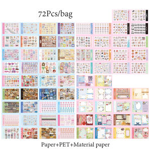 Mr. Paper 1Style 72Pcs/bag Good Mood Maker Cut Film Sticker Book DIY Handbook Scrapbook Phone Case Photo Frame Calendar