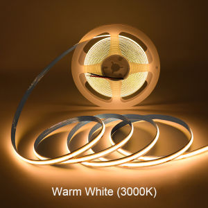 cooleeon | 5m 10m Flexible 12V 24V LED COB Strip Light Bar 3000K 4000K 6000K White Color RA90 FOB Linear LED Tape for Kitchen Room Decor