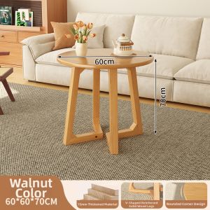 FWTDF | Solid Wood Leg Cream Style Round Coffee Table