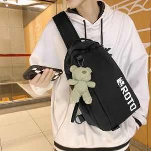 OUDENGPAI | Large Capacity Couples iPad Storage Bag Crossbody Backpack Mens Chest Bag Casual Vertical Square Shape Nylon Fabric Bag