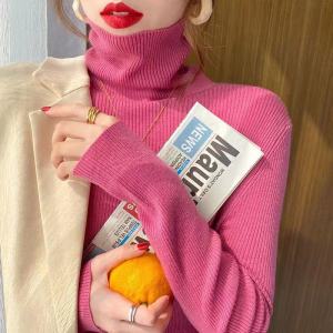 Áo Len Cổ Cao Rộng Rãi Cho Nữ Mùa Thu Đông Phong Cách Hàn Quốc Mặc Trong Ngoài Trời Thời Trang Đa Năng Áo Len Dệt Kim